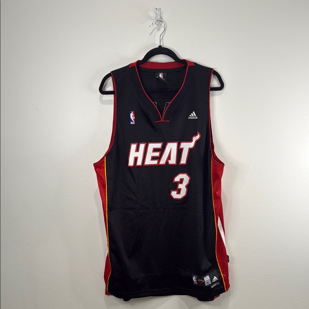 Adidas Miami Heat Black and Red Game Jersey